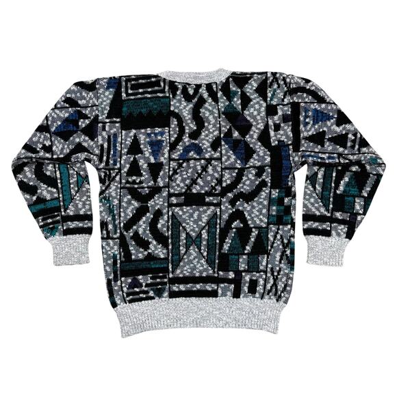 Vintage 90s Stefano Man Funky Abstract Pattern Sweater Mens M - Picture 4 of 6